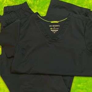 NAVY BLUE NURSING SET, REG NURSING BOTTOMS, XS, WORN A FEW TIMES